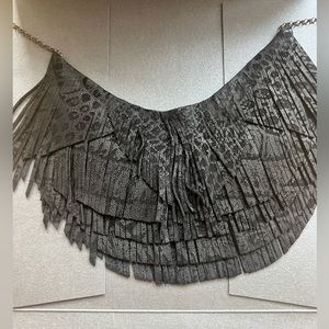 Black leather necklace